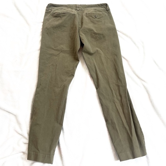 J. Crew Andie Chino Skinny Ankle Cropped Mid Rise Solid Green Size 8 Stretch - Picture 5 of 10